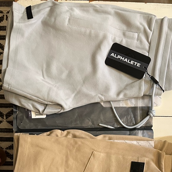Alphalete Cloud Grey Athletic Shorts with Light Fabric and Elastic Waistband - Picture 4 of 5
